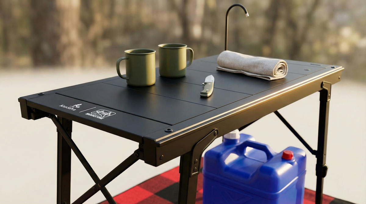 Comptoir de glamping Brookstone de KanSilva avec champelure intégrée